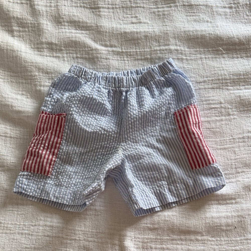 Striped Blue and Red Kids Shorts